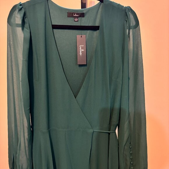 Lulus My Whole Heart Green Wrap Long Sleeve Maxi Dress - Picture 7 of 14